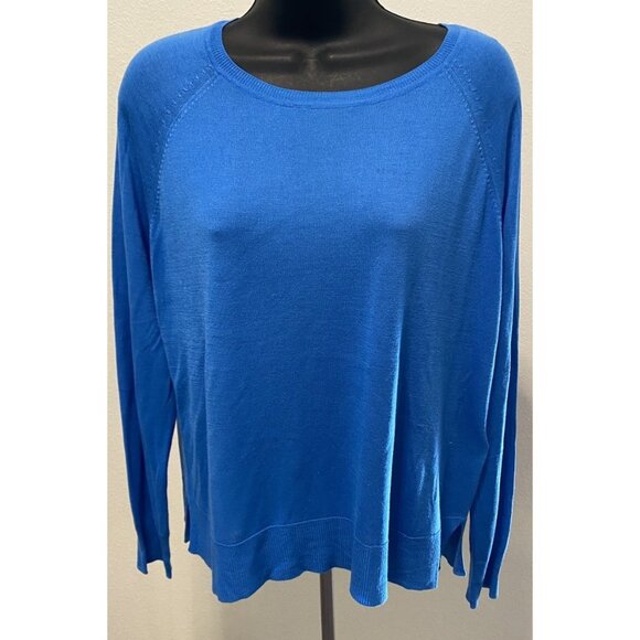 Zara Sweater Womens Size M Super Blue Long Sleeve Pullover - Picture 1 of 10
